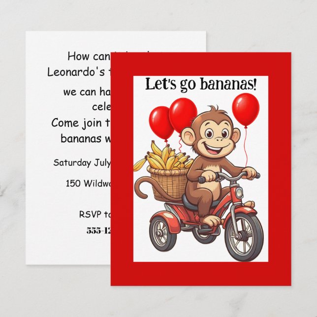 Invitación de cumpleaños digital para descargar GO (Anverso / Reverso)