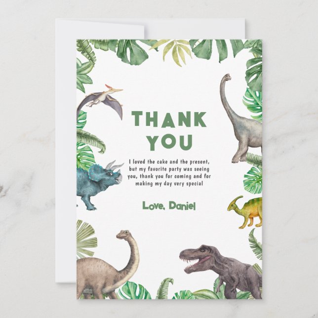 Invitación de cumpleaños Dinosaurio Tres rex Fiest (Anverso)