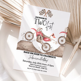 Invitación de cumpleaños Dirt Bike DOS RÁPIDO