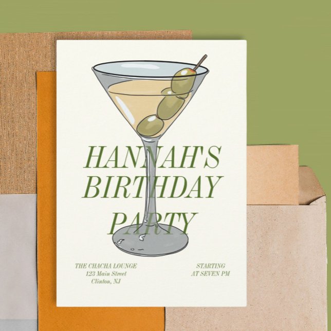 Invitación de cumpleaños Dirty Martini (Subido por el creador)