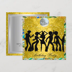 Invitación de cumpleaños Disco 70's Retro