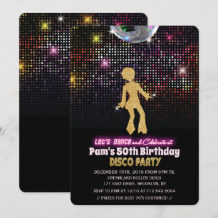 Invitación de cumpleaños Disco para cualquier edad
