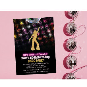 Invitación de cumpleaños Disco para cualquier edad