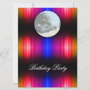 Invitación de Cumpleaños Disco Retro