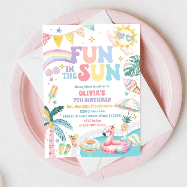 Invitación de cumpleaños Diversión bajo el sol (Subido por el creador)