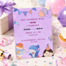 Invitación de Cumpleaños Diversión Colorida Fiesta