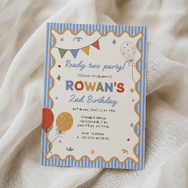 Invitación de cumpleaños divertida con franja colo
