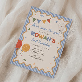 Invitación de cumpleaños divertida con franja colo