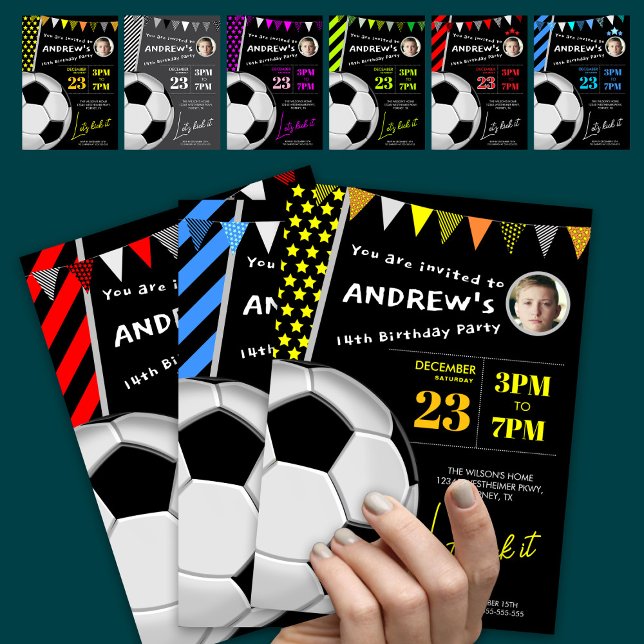 Invitación de cumpleaños divertida de fútbol en ro (Subido por el creador)