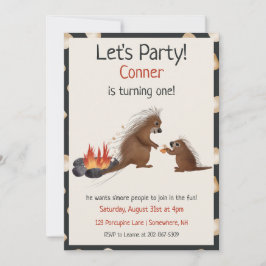 Invitación de cumpleaños divertida de puercoespine