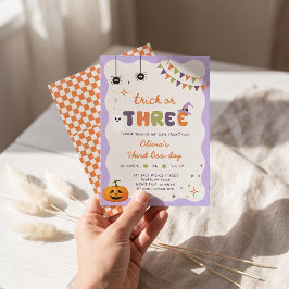 Invitación de cumpleaños divertida de Truco o Tres