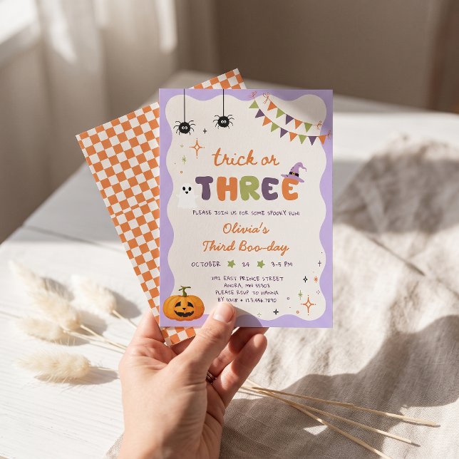 Invitación de cumpleaños divertida de Truco o Tres (Subido por el creador)