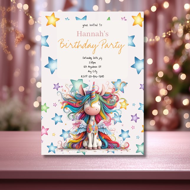 Invitación de cumpleaños divertida de unicornio pa (Subido por el creador)