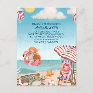 Invitación de cumpleaños divertida de verano en la