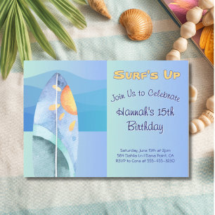 Invitación de cumpleaños divertida Fun Surf's Up