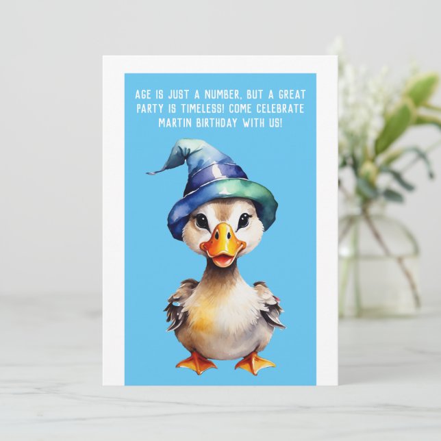 invitación de cumpleaños divertida... La edad es s (Anverso de pie)