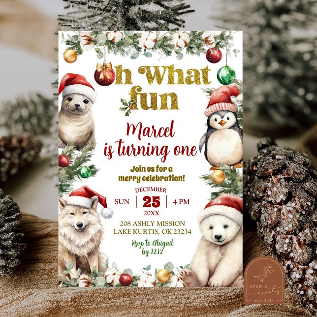 Invitación de cumpleaños divertida para los navida (Subido por el creador)