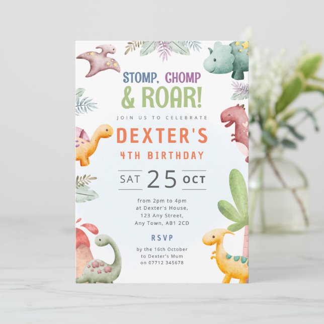 Invitación de cumpleaños divertida para una fiesta (Anverso de pie)