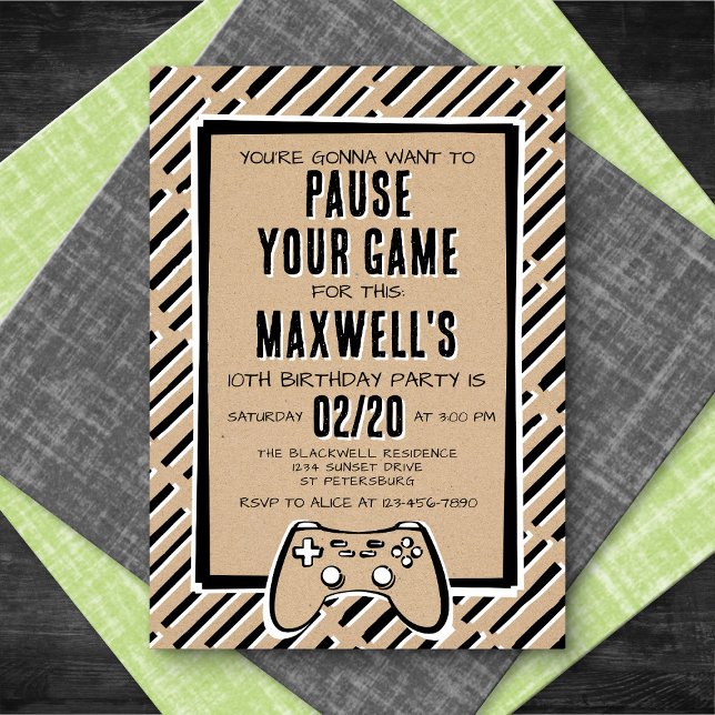 Invitación de cumpleaños divertida para videojuego (Subido por el creador)