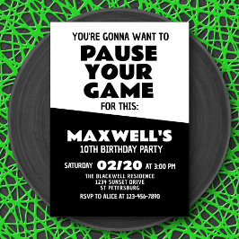 Invitación de cumpleaños divertida para videojuego