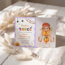 Invitación de cumpleaños divertida Trick or Three