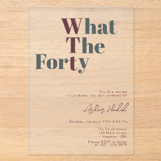 Invitación de cumpleaños divertida WTF para adulto