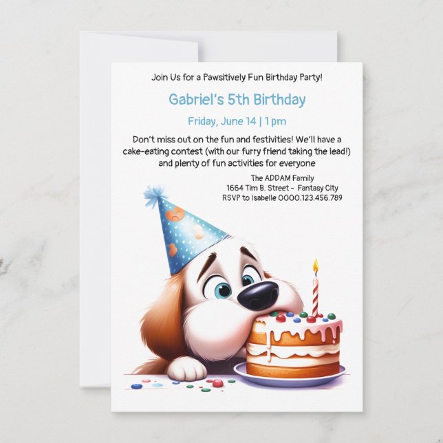 Invitación de cumpleaños divertidísima (Anverso)