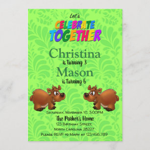 Invitación de cumpleaños doble