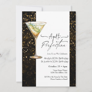 Invitación de cumpleaños doble adulto envejecido a