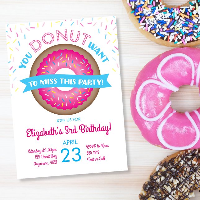 Invitación de cumpleaños Donut (Subido por el creador)
