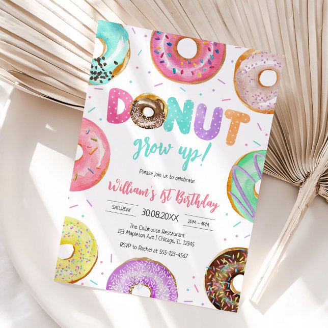 Invitación de cumpleaños Donut Grow Up Donut (Subido por el creador)