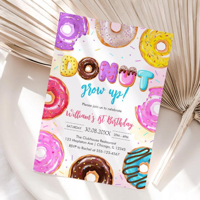 Invitación de cumpleaños Donut Grow Up Donut (Subido por el creador)