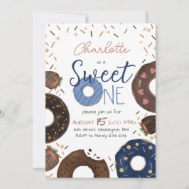Invitación de cumpleaños Donut Sweet One