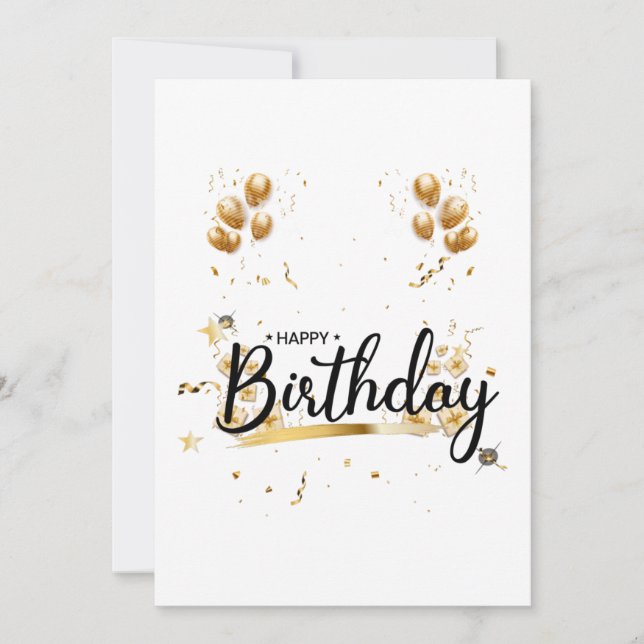 Invitación de cumpleaños dorada (Anverso)