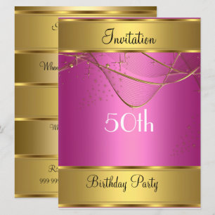 Invitación de cumpleaños dorada Cumpleaños 50 Invi