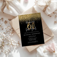 Invitación de cumpleaños dorada para lucir bien a 