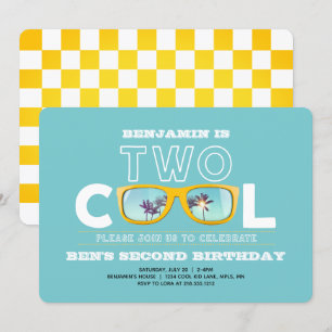 Invitación de cumpleaños dos cool para niño segund