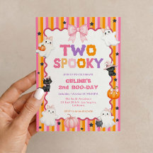 Invitación de cumpleaños dos espeluznante para niñ