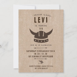 Invitación de cumpleaños Dragón y Viking