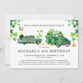 Invitación de cumpleaños Drive-By con distanciamie