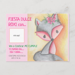 INVITACIÓN DE CUMPLEAÑOS - DULCE ROXI CON FOTO