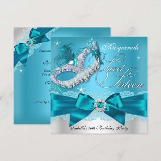 Invitación de Cumpleaños Dulces Dieciséis con Arco (Anverso / Reverso)