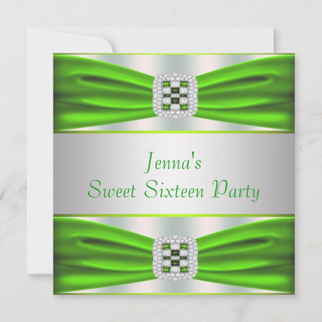 Invitación de Cumpleaños Dulces Dieciséis Diamante (Anverso)