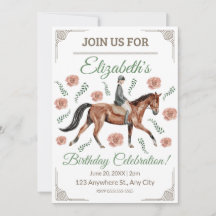 Invitación de Cumpleaños Ecuestre