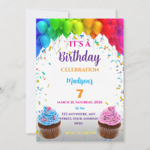 Invitación de cumpleaños editable