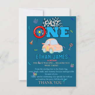 Invitación de cumpleaños editable azul de carreras