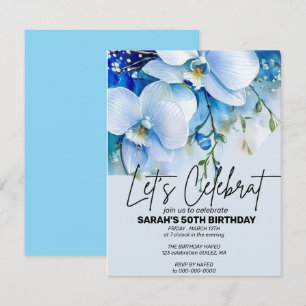 Invitación de cumpleaños editable azul real,