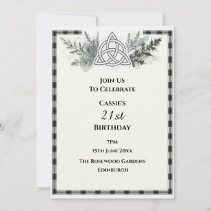 Invitación de cumpleaños editable Celtic Knot