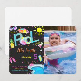 Invitación de cumpleaños editable con foto junto a