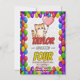 Invitación de cumpleaños editable con temática de 